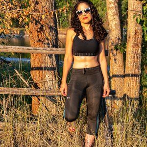 🆕🙂Under Armour Black Athletic Leggings Athleisure Gym Tights Active Pants - M